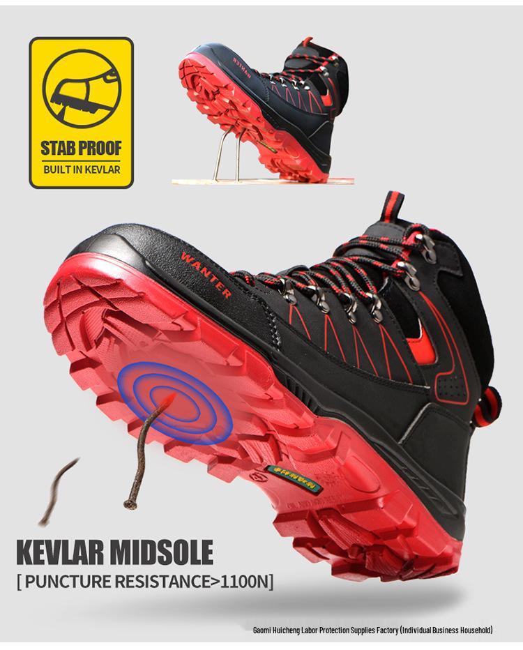 Ozone High-Top Water-Repellent Steel Toe Safety Shoes, Wear-Resistant, Anti-Smash, Anti-Puncture, Soft Sole for Comfortable Work.