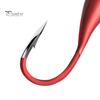 Long Lasting Fishhooks 50Pcs Red Fishing Hook Heavy Duty Metal 45 Degrees Sharp Durable Barbed Freshwater Saltwater Bass Perch Accessories Hooks