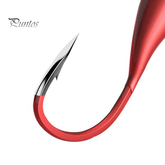 Long Lasting Fishhooks 50Pcs Red Fishing Hook Heavy Duty Metal 45 Degrees Sharp Durable Barbed Freshwater Saltwater Bass Perch Accessories Hooks