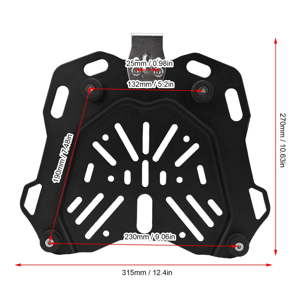 Motorcycle Rear Tail Box Base Plate Carbon Steel Universal Motorcycle Top Case Mounting Plate for 45L Trunk