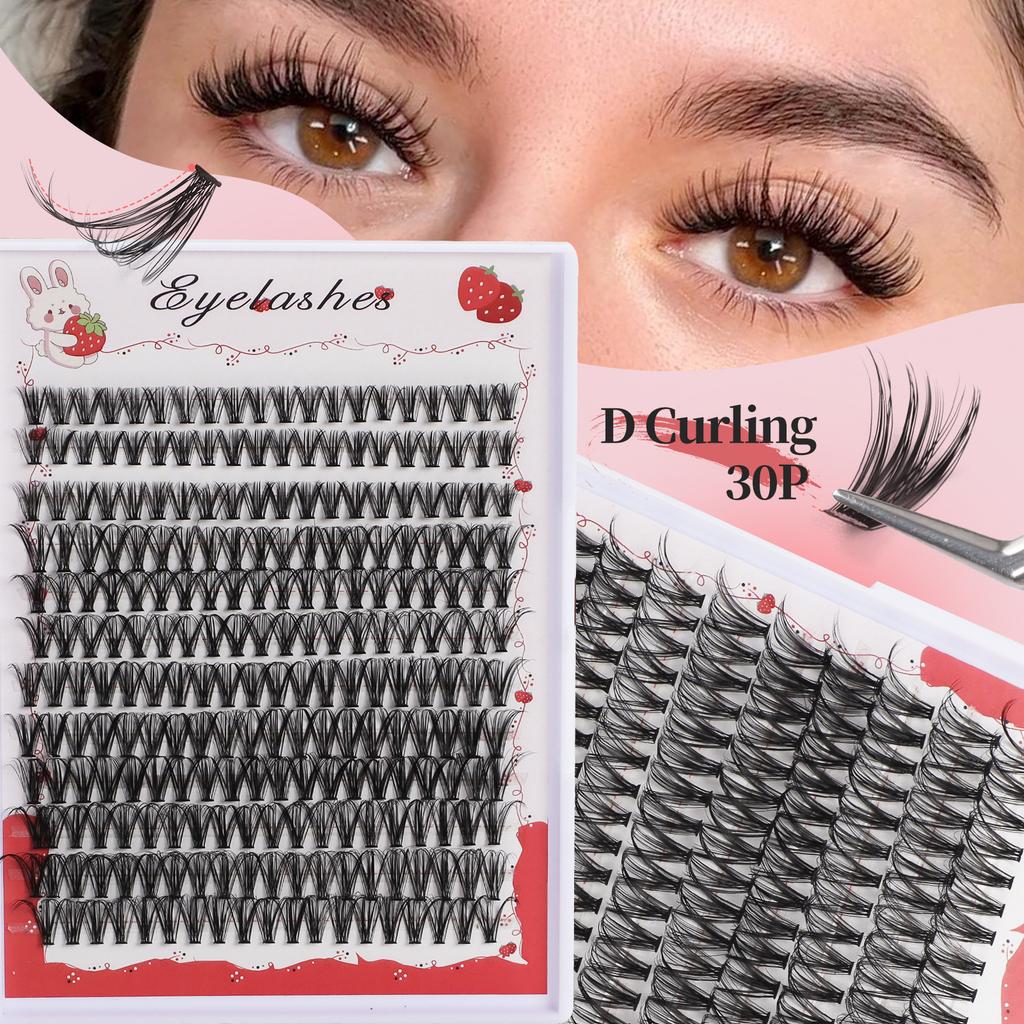 240 Clusters D Curved Hair False Eyelash Set 10-16Mmdiy Segmented Thick Natural Eyelashes