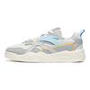 Anta Synthetic Leather Slip Resistant Cushioning Abrasion Resistant Low Top Skateboard Shoes Men's Gray White Blue 112038046-3