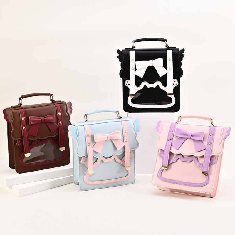 Schoolbag Student Shoulder Uniform Bag 1way Handheld Crossbody Bag Soft Girl Bow Small Backpack Japanese Girl JK College Bag