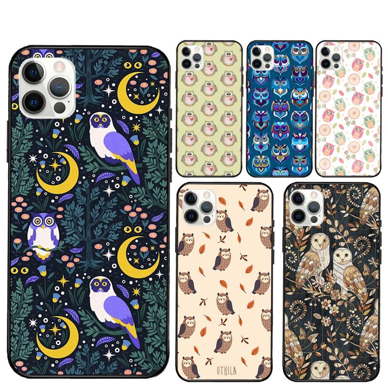 Owl Pattern Phone Case For iPhone 15 16 Pro Max 11 12 13 Mini 14 Pro Max XR 15 16 Plus 16e Cover Coque