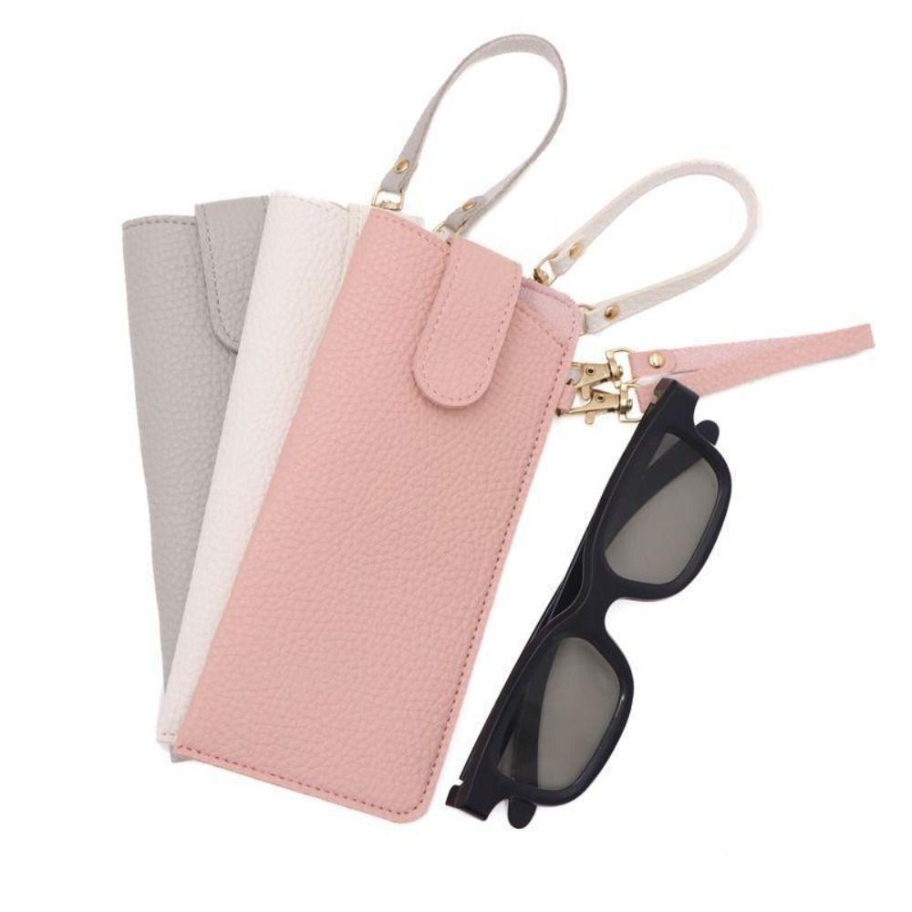 Leather Rope Glasses Storage Bag Portable Sunglasses Eyeglass Bag Pu Leather Glasses Bag Travel