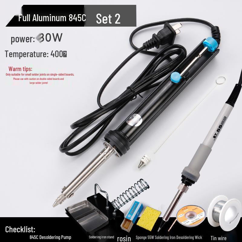 Yellow Flower Dual-Use Electric Soldering Iron & Manual Desoldering Pump 842C/845S