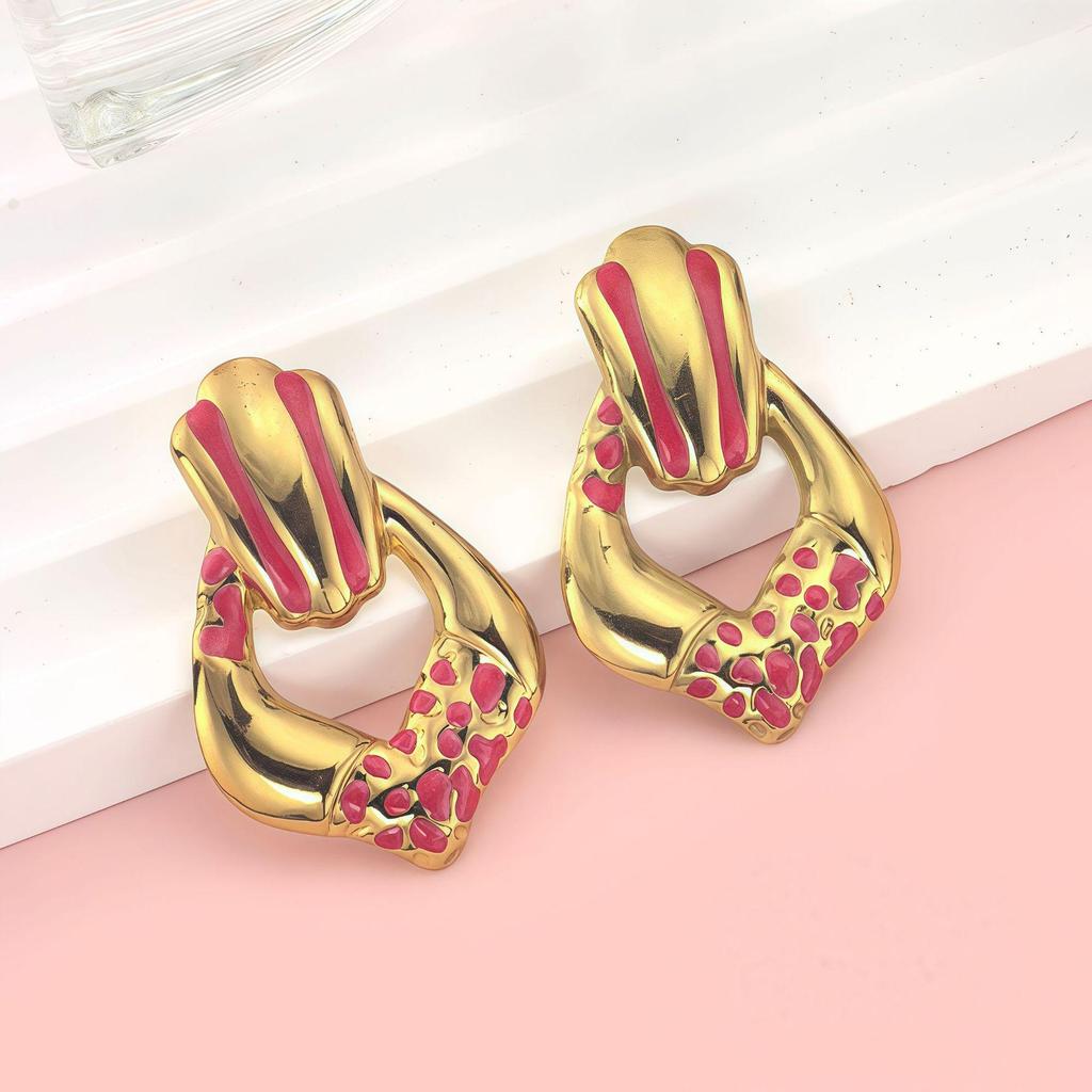 European Geometric Personality Earrings - Small, Exaggerated Styles In Light Luxury Stainless Steel Studs