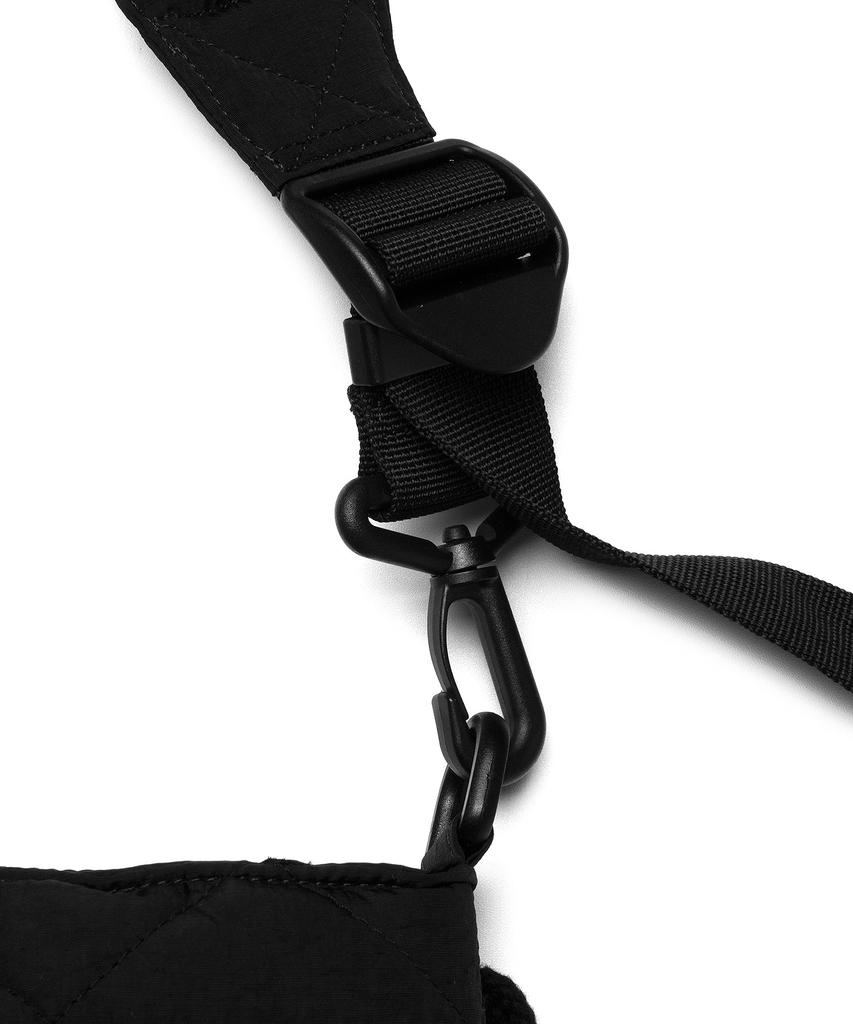 Lee Diamond Quilted Dual Pocket Helmet Bag Black