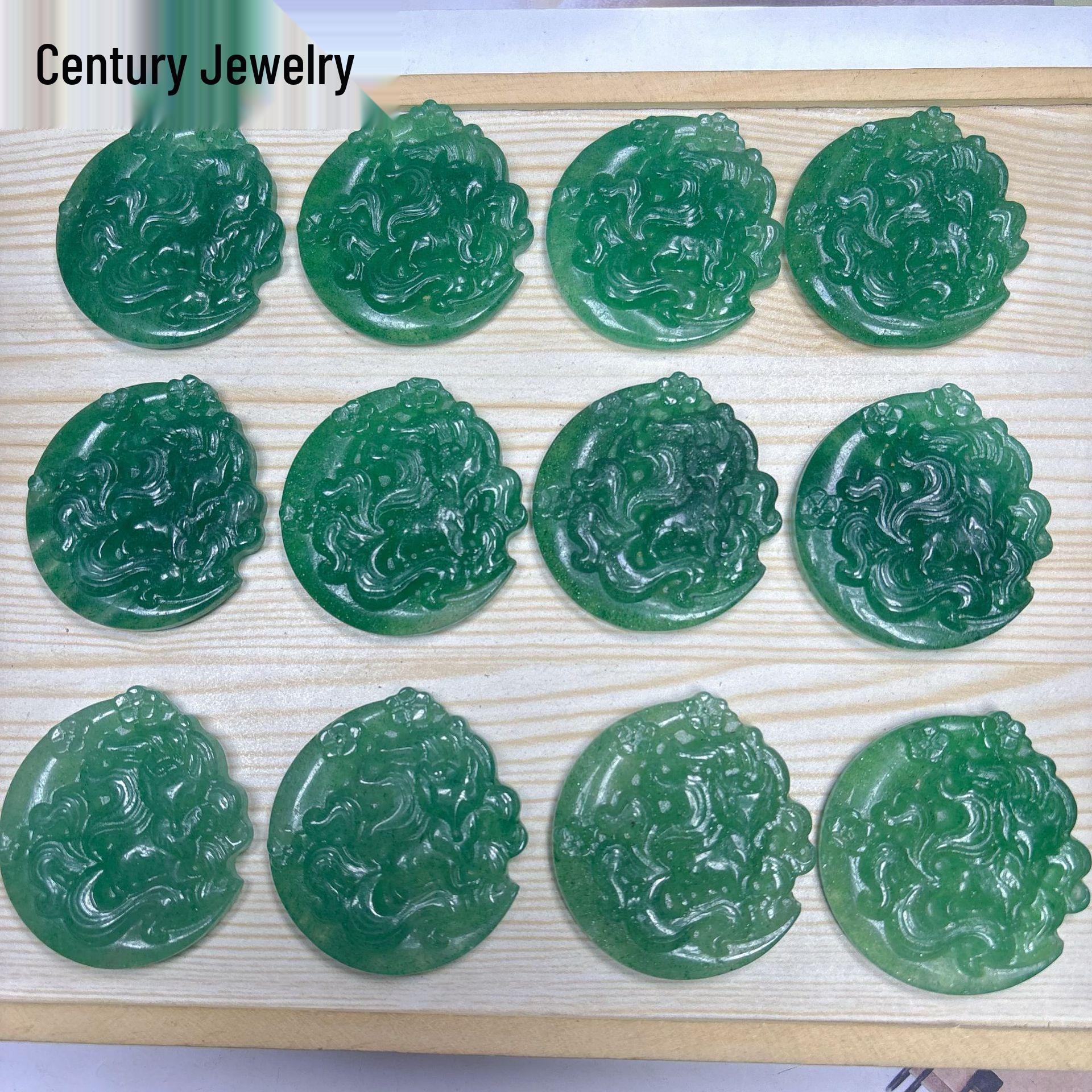 Green Strawberry Crystal Fox Pendant Necklace & DIY Bracelet Accessory Length 48mm (Pendant Hole)