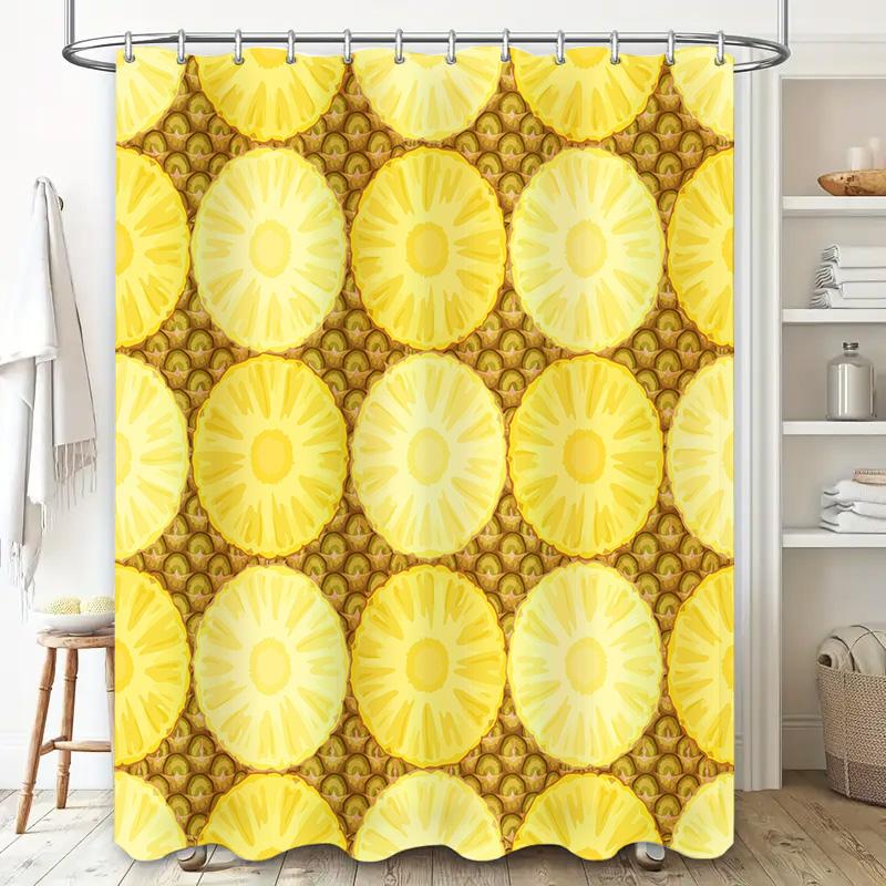 Moderner bedruckter Duschvorhang mit Sonnenblumen-Motiv, Ideal für die Badezimmerdekoration, Gelbes Blumenmuster, Einfache Installation, Wiederverwendbar