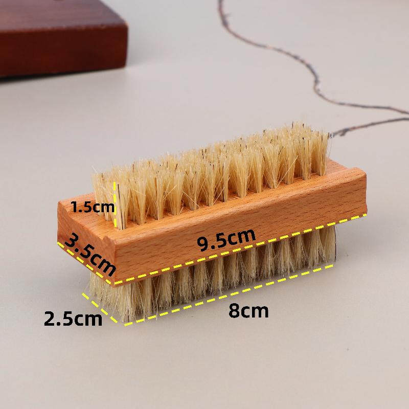 1Pcs Double-Sided Soft Nail Cleaning Brush with Wood Handle for Manicure Pedicure Dust Removal And Nail Care Scrubbing Tool