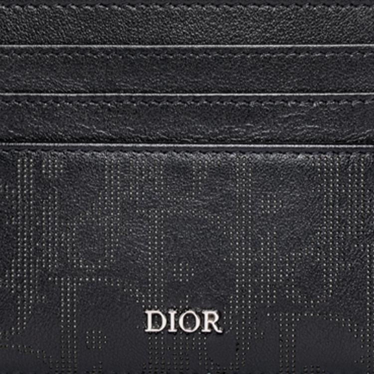 Dior Oblique Galaxy Print Leather Card Holder Men Card Holder Black 2ESCH135VPD-H03E