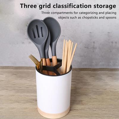 Portaoggetti da Cucina, Scaffale Portaoggetti, Portaposate, Adatto per Decorazione Cucina Rustica, Scatola Portaoggetti per Stoviglie