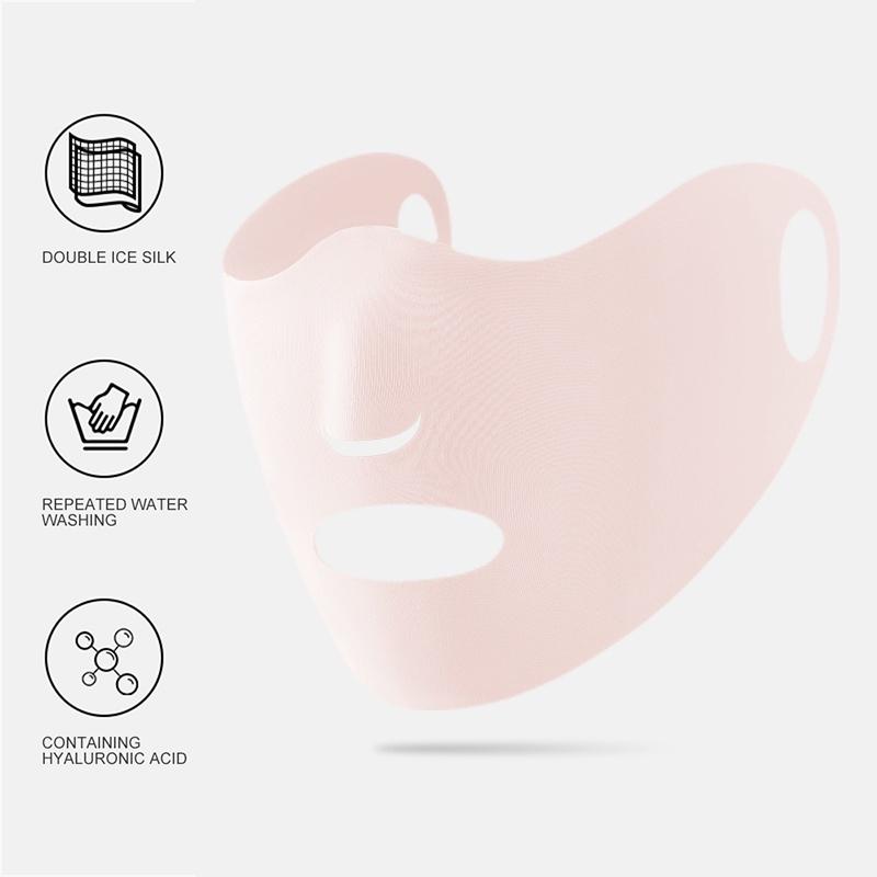 

Маска от солнца из ледяного шелка женская дышащая тонкая секция с петлями за уши спортивная солнцезащитная розовый