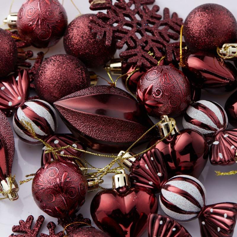 6cm Painted Glitter Snowflake Ornaments Christmas Decorations Gift Box