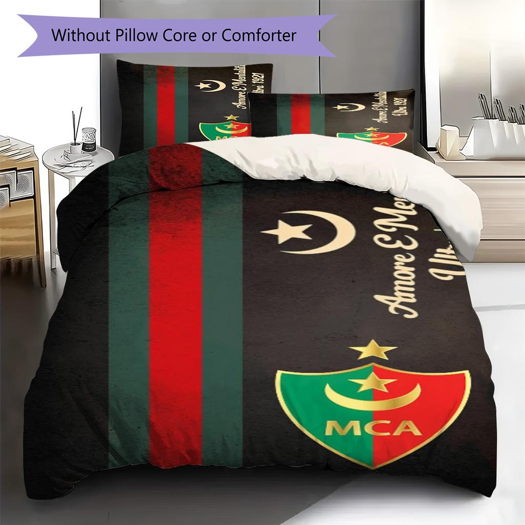 Mouloudia Club Alger MCA Pattern Bedding Set Quilt Cover Pillowcase Home Decor Gift (1 * duvet cover + 2 * pillowcase, without cor