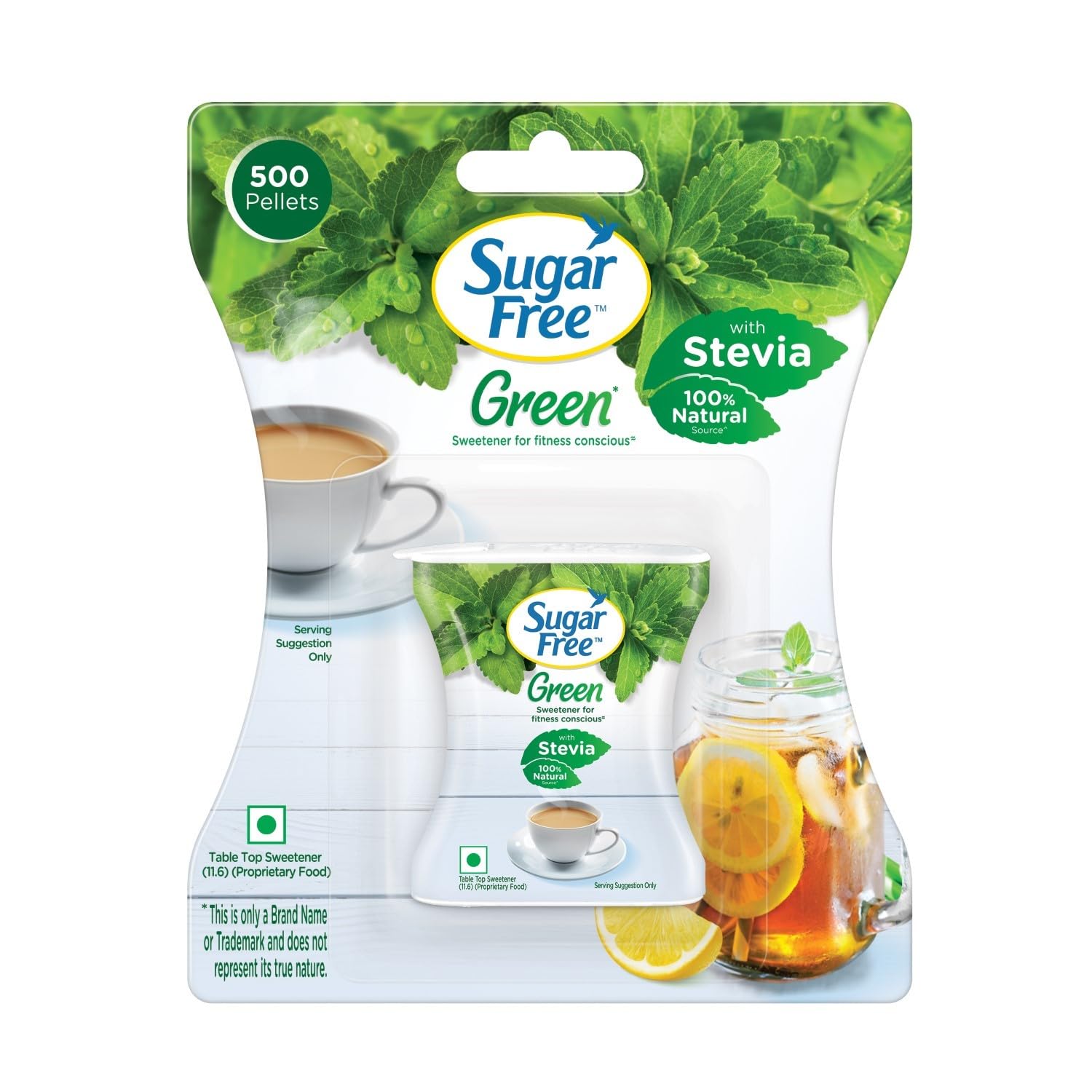 

Sugar Free Green Stevia Natural Sweetener 500 Pellets Plant-Based Zero Calorie Sugar Alternative