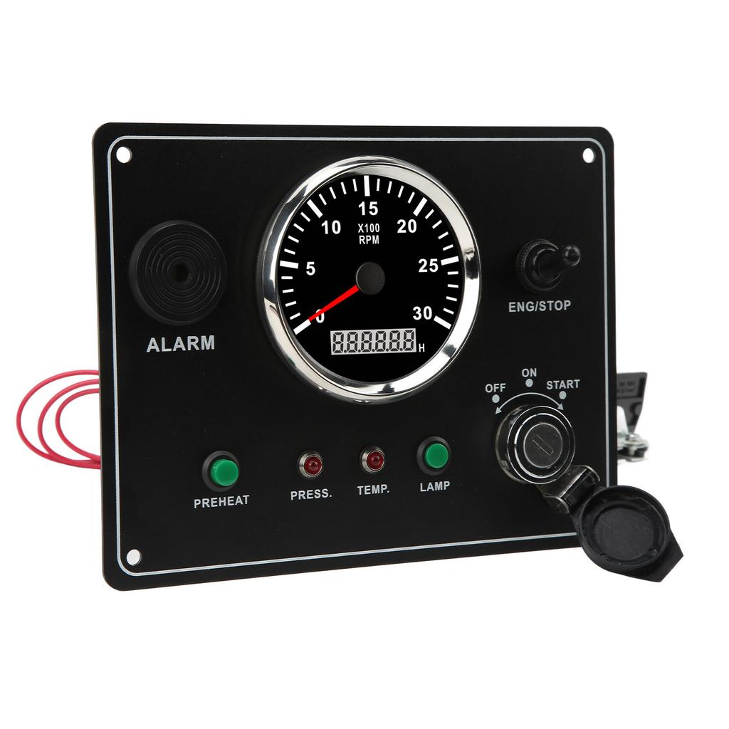 Marine Instrument Panel Multi Function 3000RPM Engine Speedometer Low Oil Pressure Water Temperature Alarm for RVs