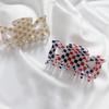 Multicolor Plaid Hair Claw French Design Non Slip Acetate Hollow Hair Barrettes Ponytail Decoration Fashion Hair Props
