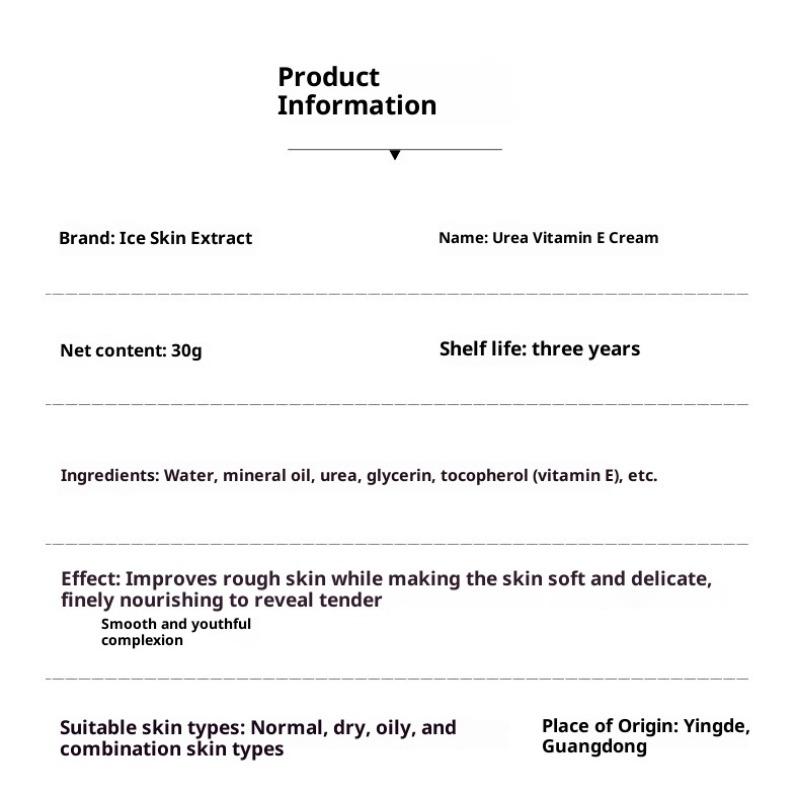 Urea Vitamin E Cream Moisturizing Cream To Improve Blackhead Acne