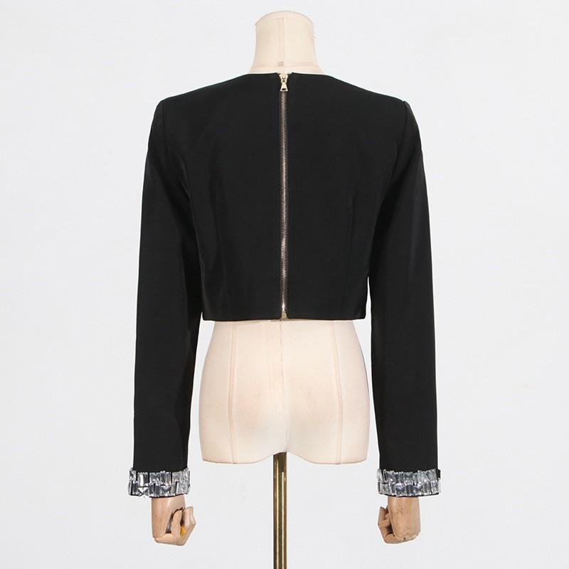 Celebrity Style Heavy Industry Short Top + Hip Skirt Slim High-quality Suit