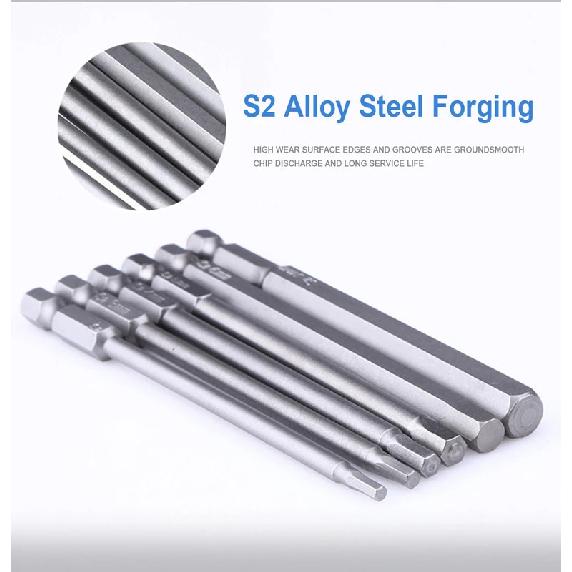 100mm 8pcs Hex Head Allen Wrench Drill Bits Set SAE Metric Allen Electric Hexagonal Bit Screwdriver Socket Bit Power Tool Parts