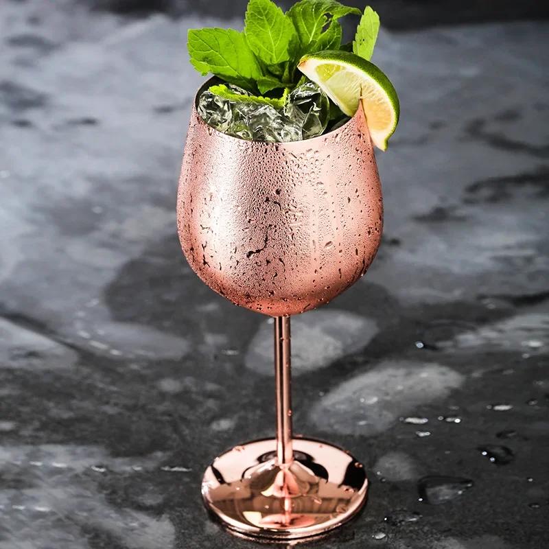 Drinking Wineglass Charms Supplies Bar Metal 2Pcs Wine Champagne Wine Stainless Glass Cocktail Glasses Steel Cup Party
