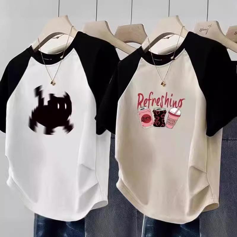 Dopamine Spicy Girl Cropped Tee - Summer Short-Sleeve American Sweet Girl Style Vest