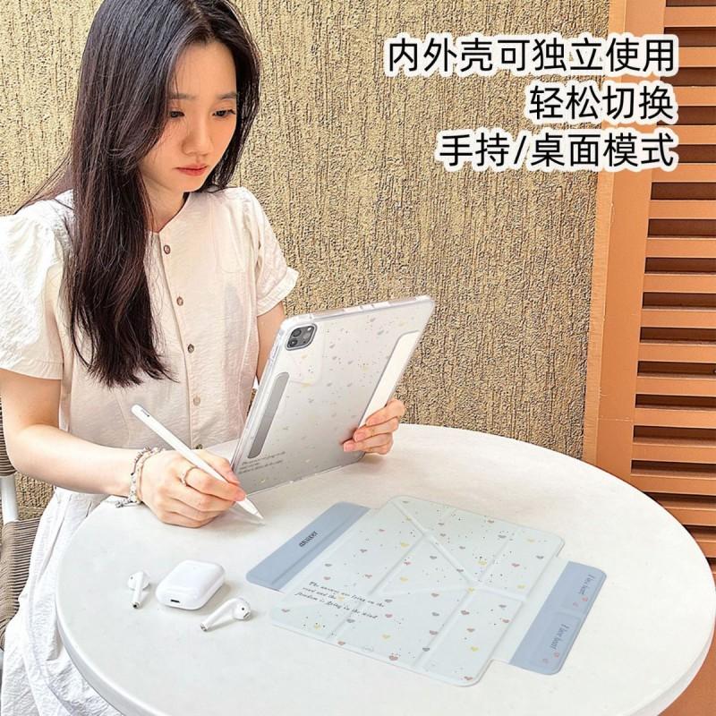 Magnetic Detachable IPad Case Air 7 Pro 11 Inch With Auto Sleep Wake Acrylic Full Cover Cartoon Design