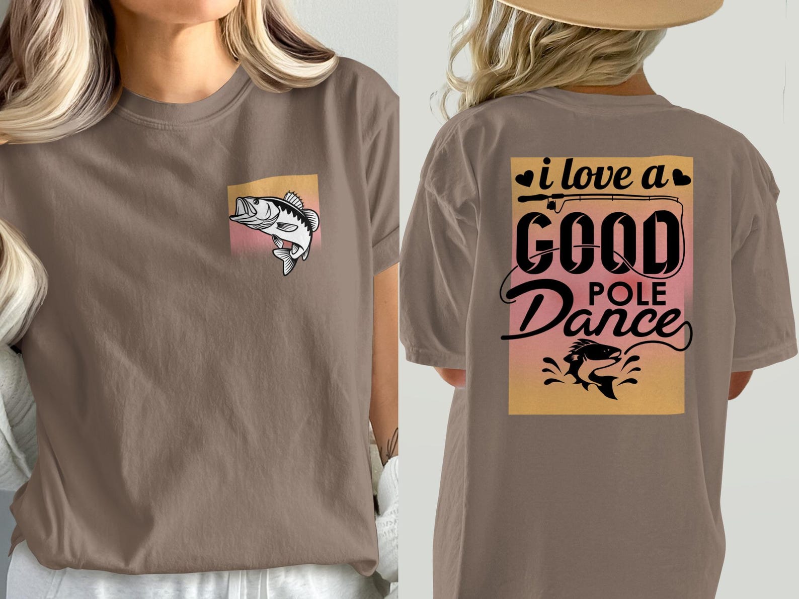 Funny Fishing T-Shirt, Angler Humor Tee, Pole Dance Graphic Shirt L