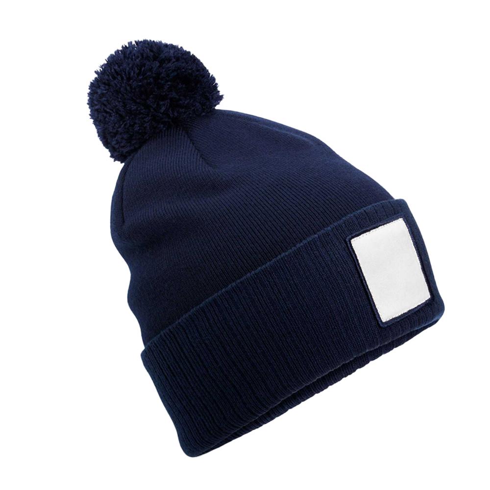 Beechfield Pom Pom AppliquÃ© Patch Beanie