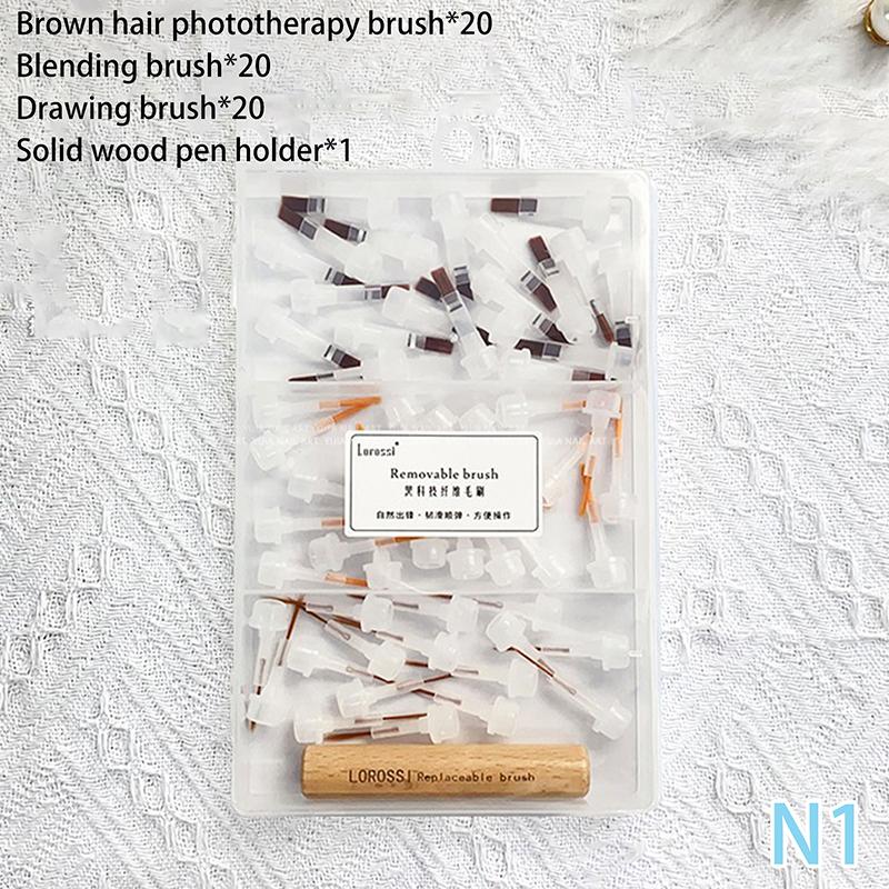 40/60 Stück Nagellackpinsel mit Doppelkopf-Stiftdose, Ersatzkopfpinsel, Nagelbürste, Flüssigkeitsapplikatoren, Maniküre-Werkzeuge