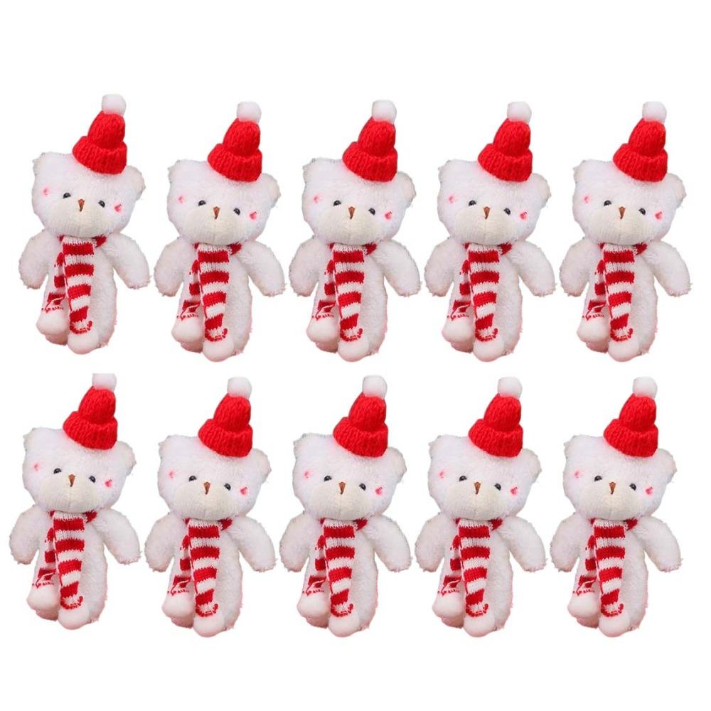10Pcs With scarf Christmas Bear Plush Toy Cartoon Animal Bear Plush Dolls Holiday Gift