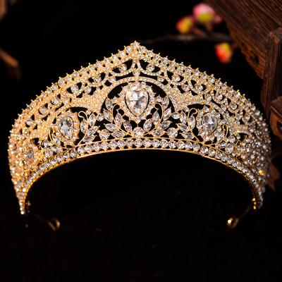 New Bride Headwear Crown Luxurious and Grand Water Brick Baroque French Style Wedding Photo Dress Birthday Crown
