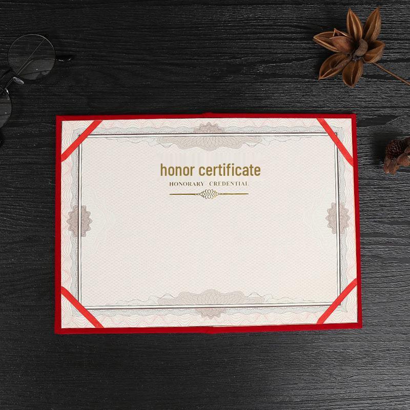 Red Velvet Certificate Cover with Printing for Awards and Appointments