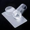 Transparent  Silicone Nail Art Stamping Kit French Design For Manicure Plate Stamp Polish Seal Two Sides Stamper Scraper