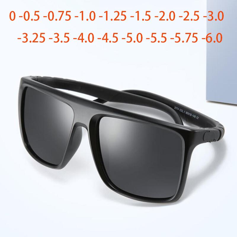 Punika Chen Men's Gray Silicone Leg Sports Riding Myopia Sunglasses Goggles Nearsighted Spectacles Prescription 0 -0.5 -0.75 To -6 Cm
