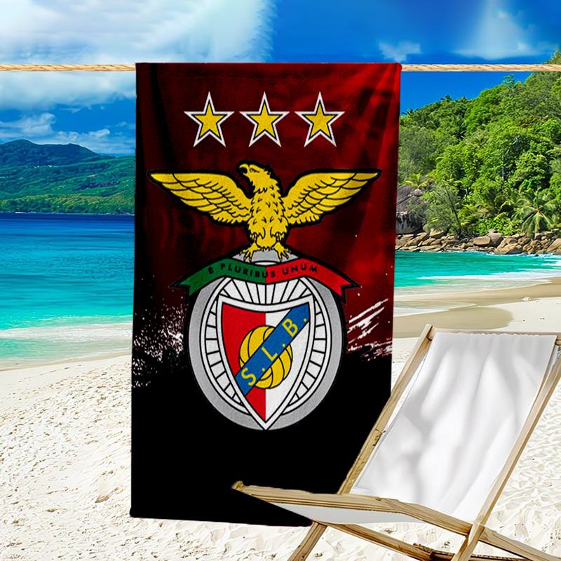 Ben-fica Fußballverein Bedrucktes Strandtuch, Superweiche Mikrofaser, Perfektes Geschenk zum Geburtstag, für Pool, Strand, Reisen, für Familie und Freunde