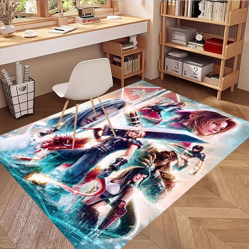 Final Fantasy Print Rug, Washable Floor Carpet, For Entryway Dorm Laundry Room Office Study, Home Decor Birthday Christmas Gift