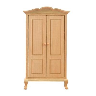 Praktisches Stabiles Holz Miniatur Kleiderschrank Modell Zubehör für Puppenhäuser Dekoration Winzige Möbel für Kinder Spielset