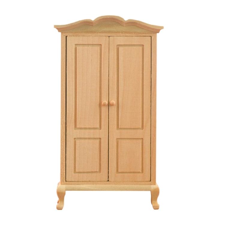 

Practical Sturdy Wood Miniature Wardrobe Model Accessory for Dollhouses Decoration Tiny Furniture for Kids Play Set 1