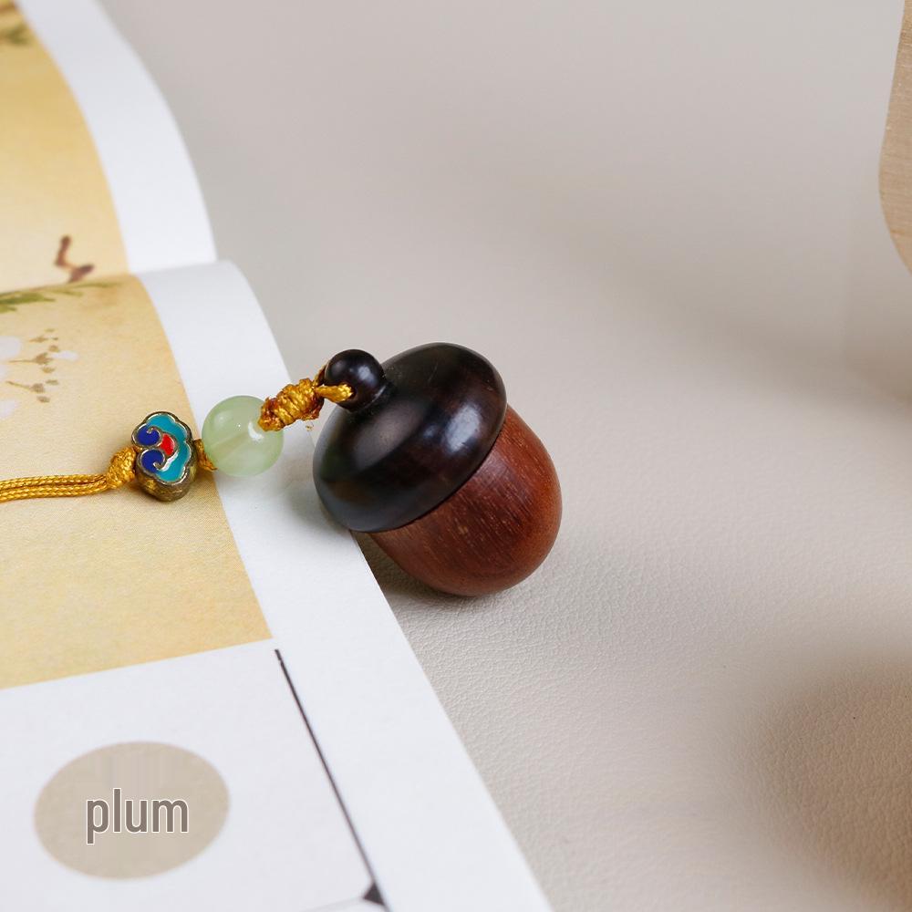 Aromatherapy Wooden Acorn Solid Perfume Balls with Glass Lotus Pod