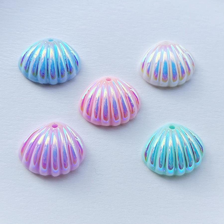 10 Beautiful AB Color Resin Shell with Holes Rhinestone Diy Jewelry Bracelet Body Code Keychain Earrings Decorative Accessories