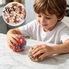 Palm-sized Stress Ball Rainbow Wood Grain Squeeze Soft TPR Fidget for Hand Kneading Toy Relief Moldable Slow-Rising Portable Decompression Gadget Kids
