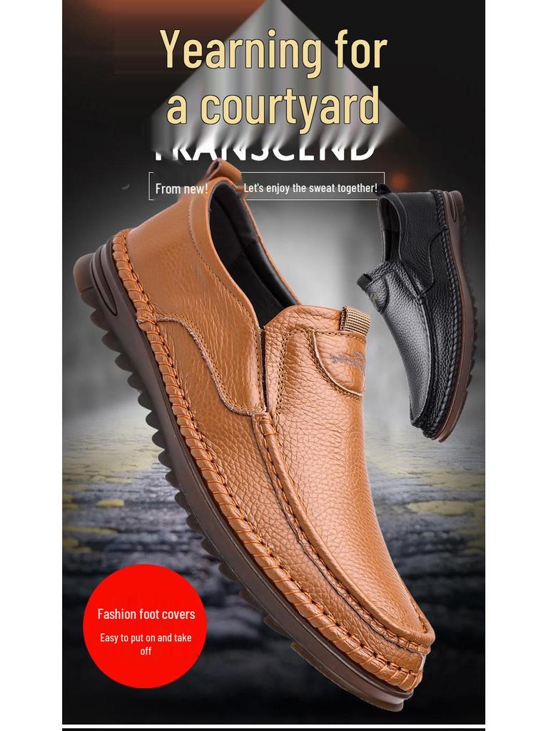 Herren Mokassins aus weichem Leder, Fahrschuhe, rutschfest, Übergröße Freizeitschuhe