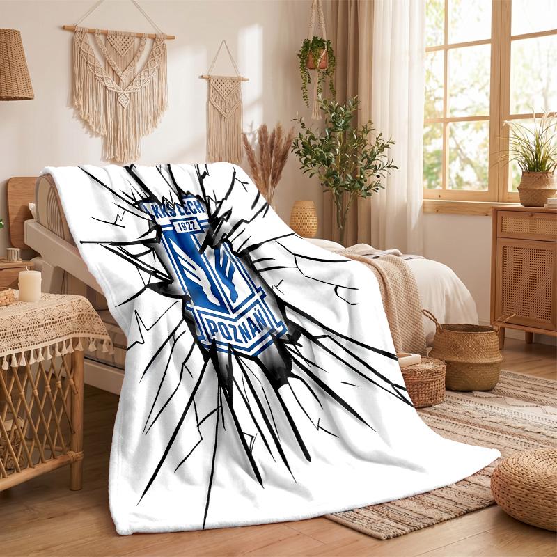 Lech Poznan Print Flannel Blanket Soft Warm Sofa Bed Throw Blanket For Home Office Bedroom