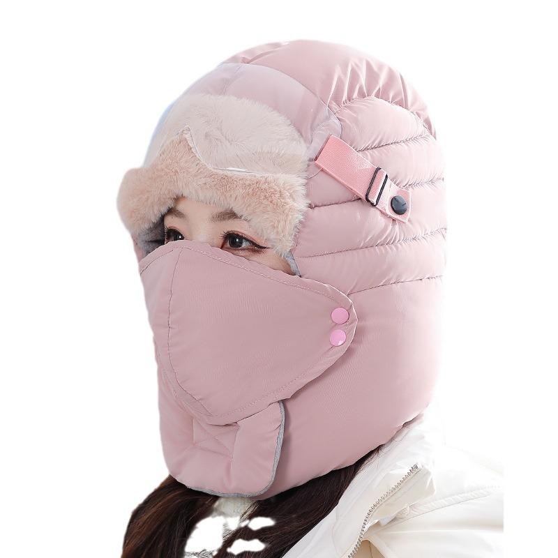 Windproof and Cold-proof, Lightning Front Hats for Men and Women, Thickened Warm, Ear Protection and Eye Protection, Motorcycle Riding Hats