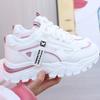 Fashion Spring Autumn Women Sneakers Breath Thick Bottom Lightweight Sports Shoes Lace-up Wedge Sneakers Women Comfortable Leisure Shoes