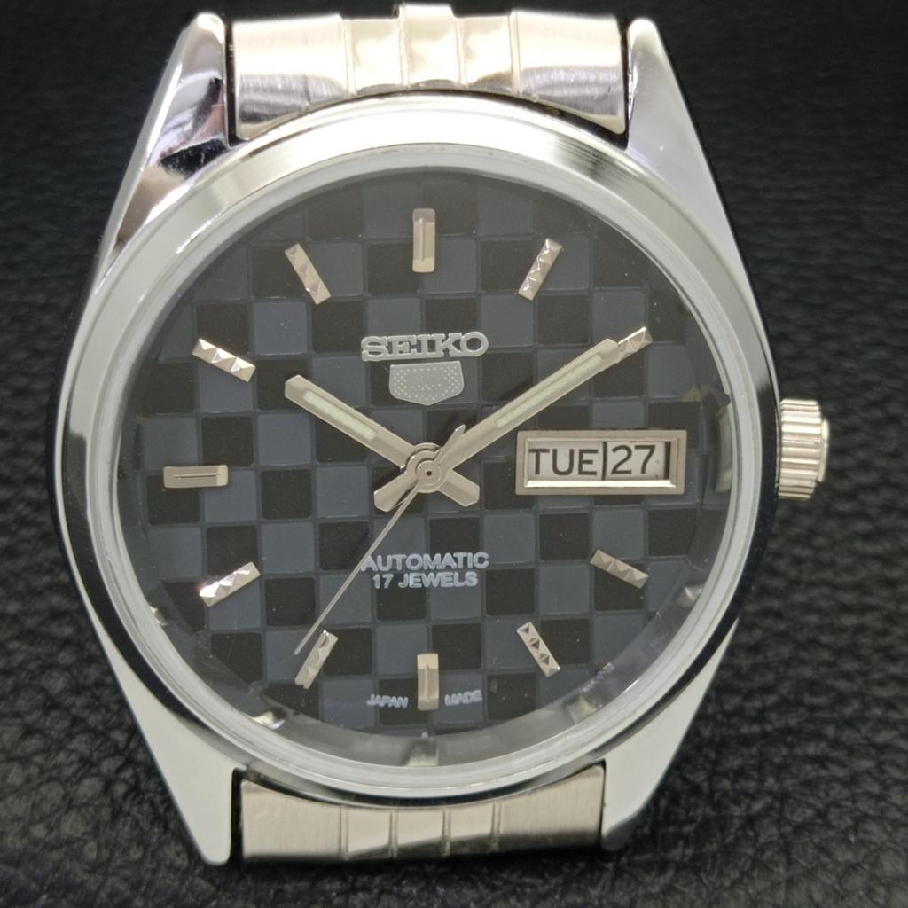 JAPAN SEIKO 5 AUTOMATIC MENS 6309A REFURBISHED BLACK COLOR DIAL WATCH a440327-9 Sk-a440327-1