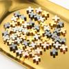 10pcs Copper Beads Charms Cross Heart Star Moon Beads Plated Crafts Color Retention Beads for Jewelry Making Diy Bracelet Necklace